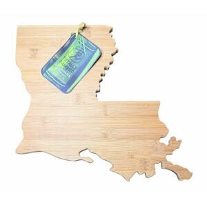 Totally Bamboo LOUSIANA State Wood Serving & Cutting Board Tray 13" x 12" x 5/8"